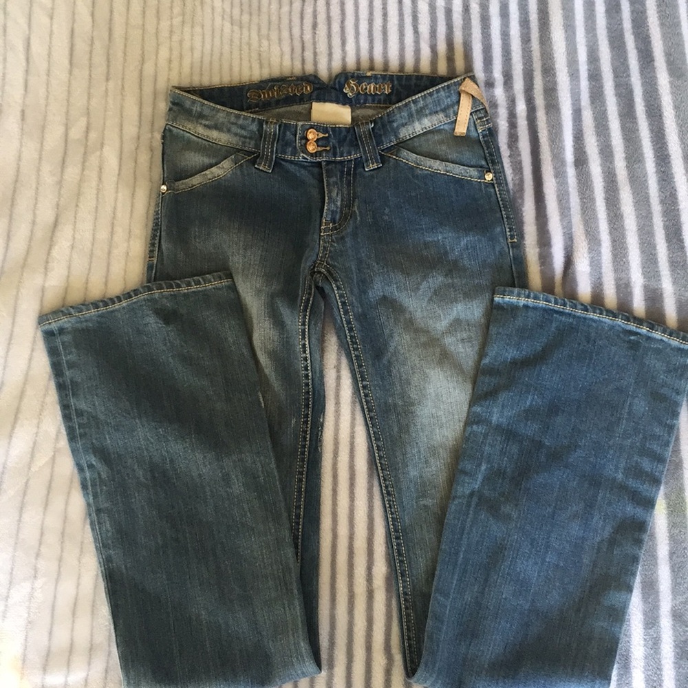 Twisted heart size 25 flare jeans